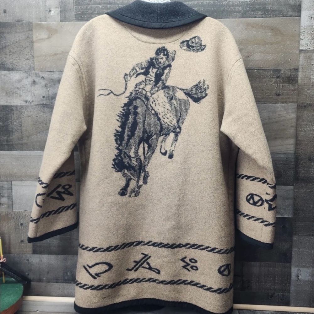 Vintage Pendleton Knockabouts Wool Western Jacket Bucking Horse Rodeo Sz S/M USA